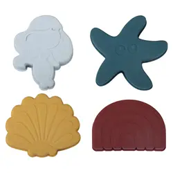 New Style Silicone Marine Four-piece Set Children Toys Silicone Toys For Kids Funny Sand Game