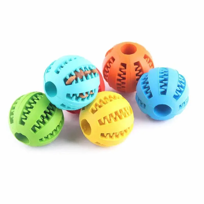 5cm Natural Rubber Pet Dog Toys Dog Chew Toys Tooth Cleaning Treat Ball Extra Tough Interactive Elasticity Ball For Pet Products