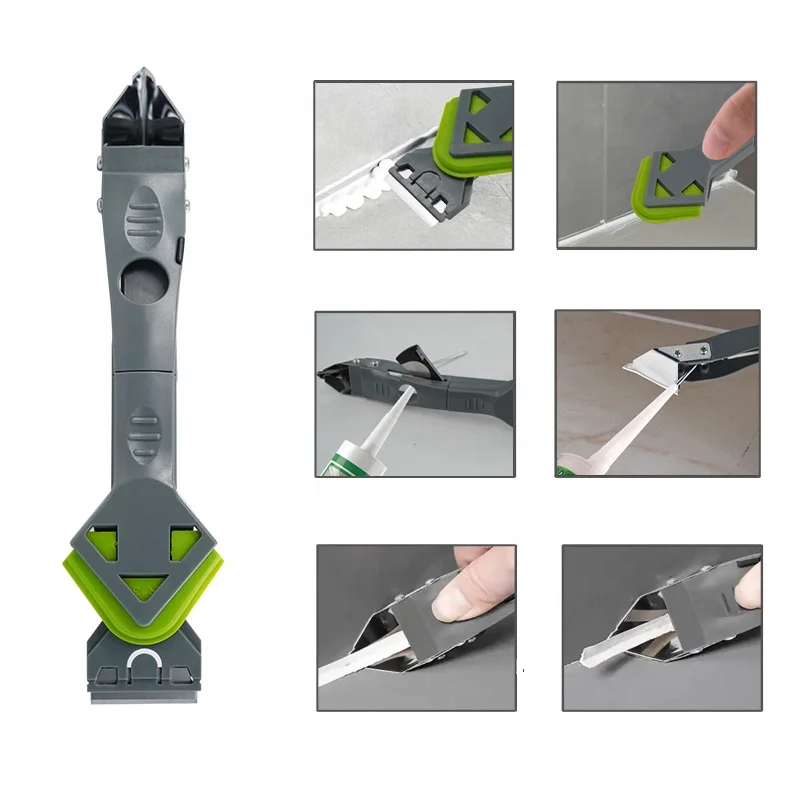 New Factory sales 7 in 1 Silicone Grout Sealant Trowel Scraper Remover Silicone Caulking Tools Tile Caulking Grout Scraper Tool
