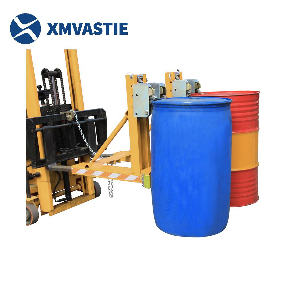 500kg Heavy duty forklift mounted Oil Drum clamp lifter grab 55 gallon for forklift