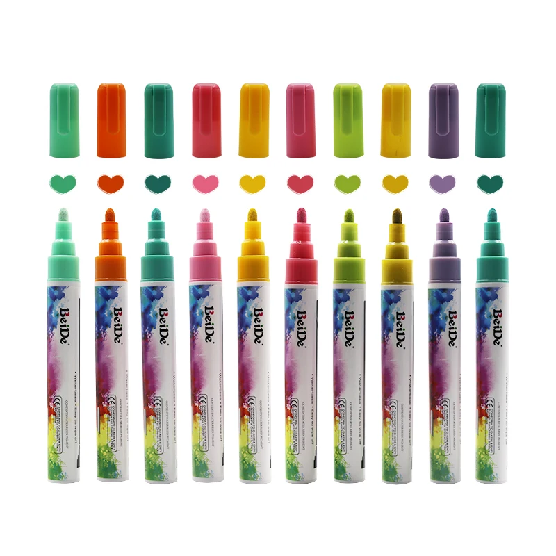 Hot seller high quality 6mm reversible bullet&chisel nib and dry&wet erasable liquid marker pen