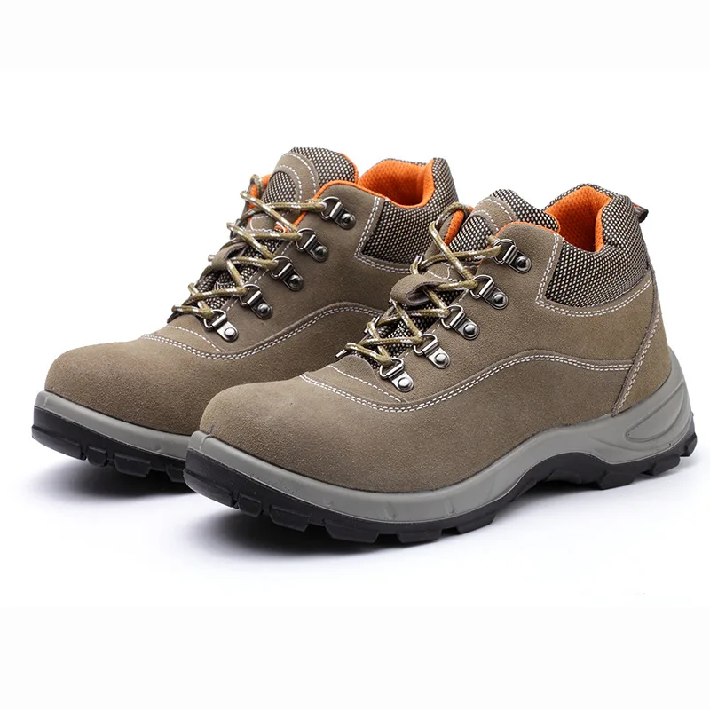 Toe Cap Industrial Construction Leather Boot Certified Safety Work Shoes Botin de Seguridad Punta Acero