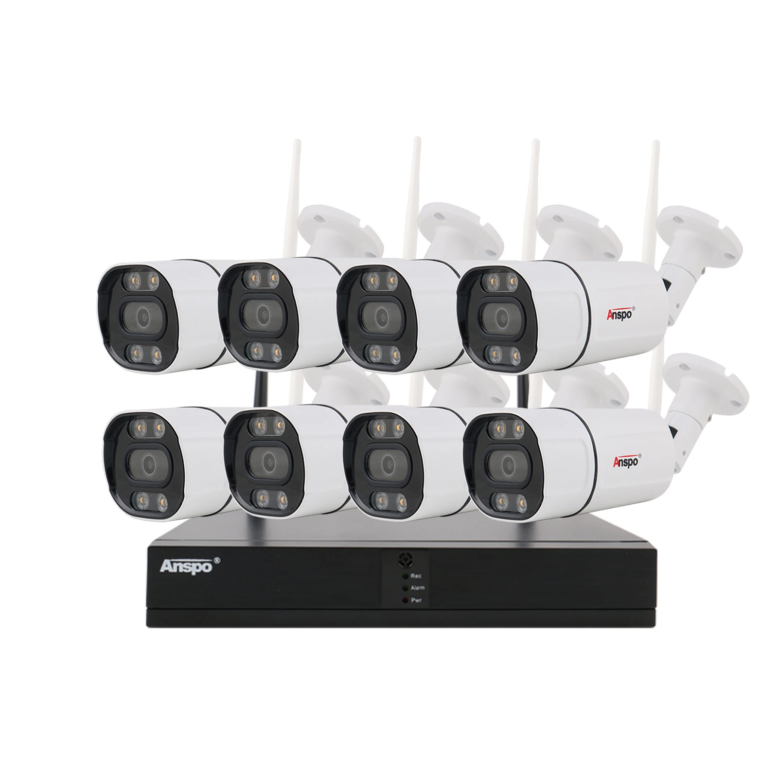 Anspo  HD 5mp 8CH SD Card   Waterproof Outdoor P2P  Wireless Bullet Camera 8CH Wifi NVR  Security camera  CCTV camera system