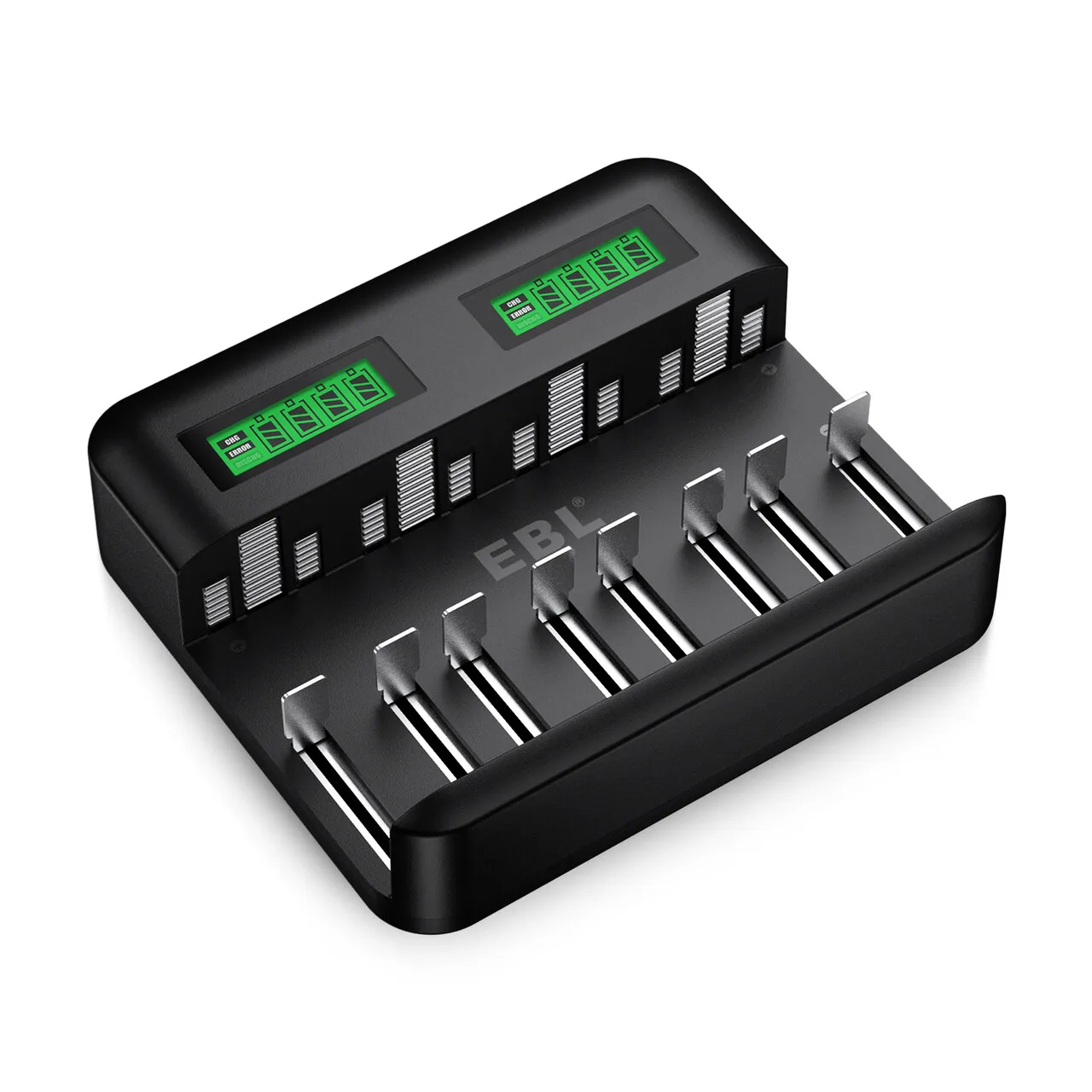 EBL New Design Type C Input LED 8 Slots Battery Charger For Rechargeable Batteries AA AAA C D Batteries