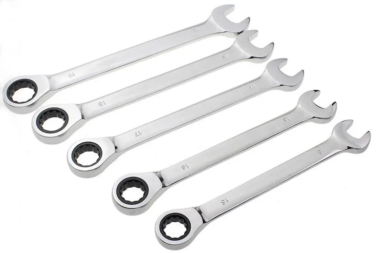 Set of 12pcs Car Repair Tools Fixed Head Combination Ratchet Wrench Torque Spanner Kit