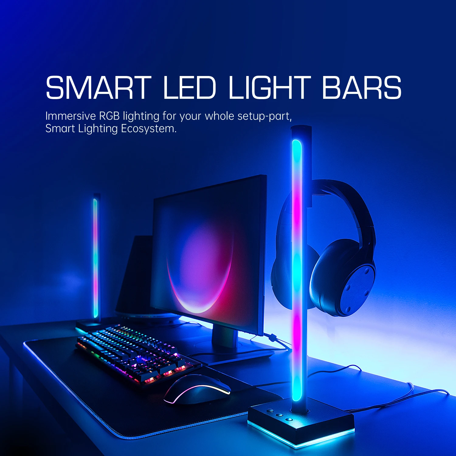 Цветная (RGB игровая гарнитура подставка держатель с Интеллектуальное управление приложениями осветительная вышка 3 порта type-c для наушников