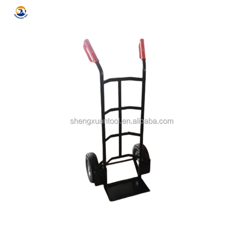 red color metal body middle size  hand trolley with handle
