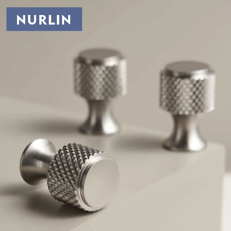 Nurlin новые цельные латунные ромбовидные крестовые накатки с рисунком из никеля матового и серебра ручки для шкафа