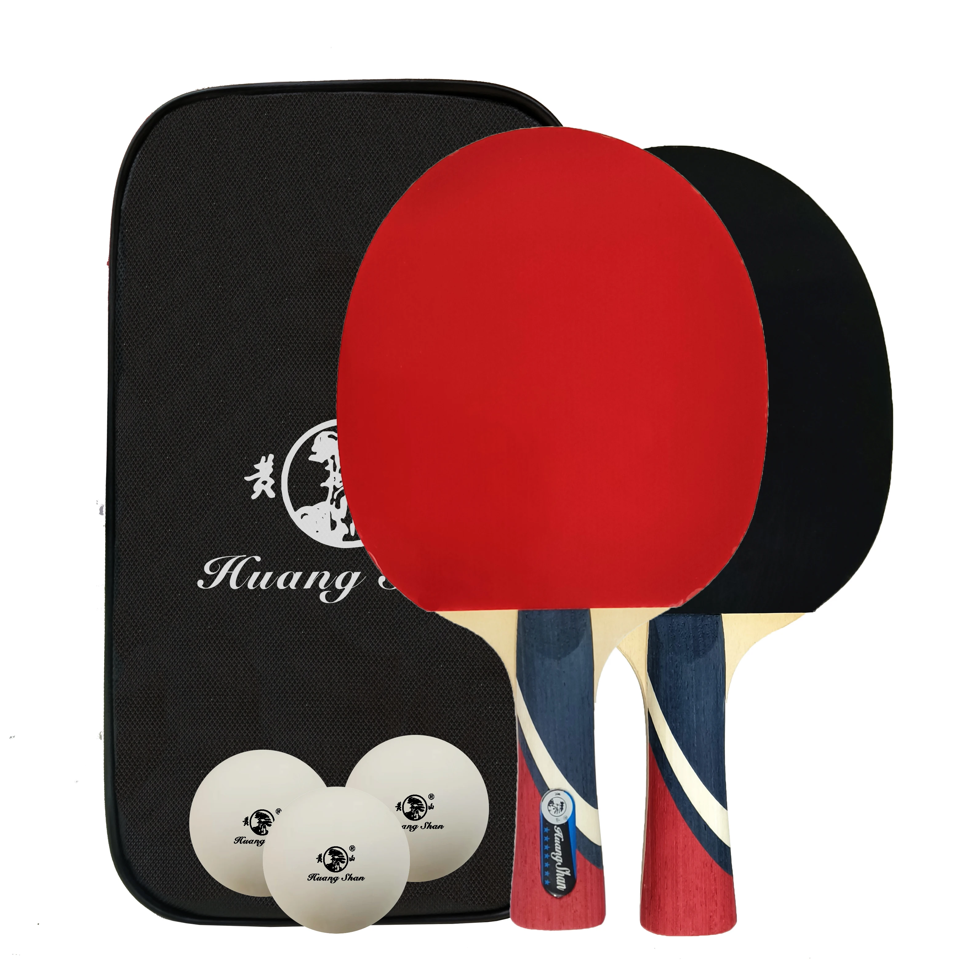 raquette de ping pong set of 2 table tennis paddles and 3 balls