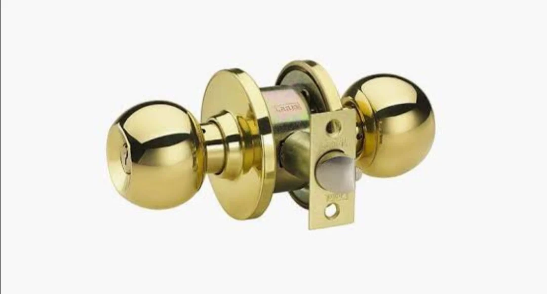 Passage function cylindrical knob door lock, Hyland OEM High quality 587PB PS polished brass, double side round ball door lock