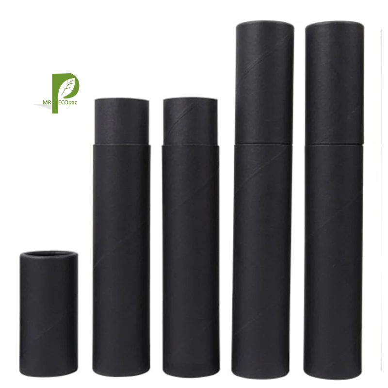 A3 A4 A5 large long cardboard custom made Postal Tubes 330mm Long  Black kraft white  Poster tube