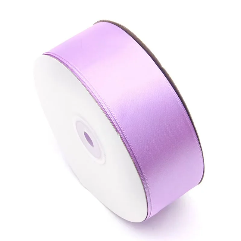 Custom Satin Ribbon Single Face Double Polyester Silk Solid Color 4cm Wide