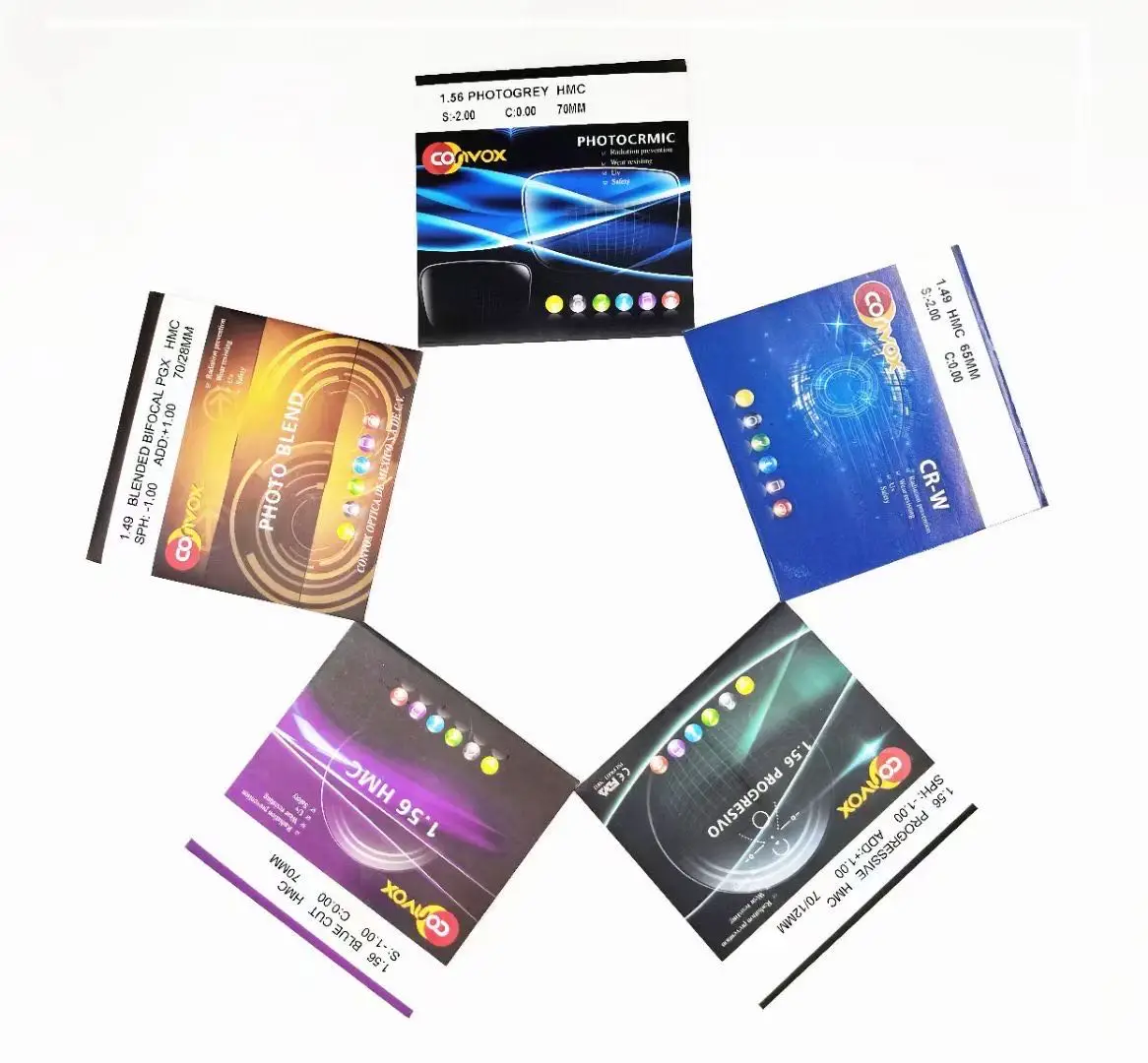 CONVOX Wholesale Cheap Price Stock Eyeglasses Lenses  1.56 1.61 1.67 1.71 1.74 Hmc Prescription Optical Lens