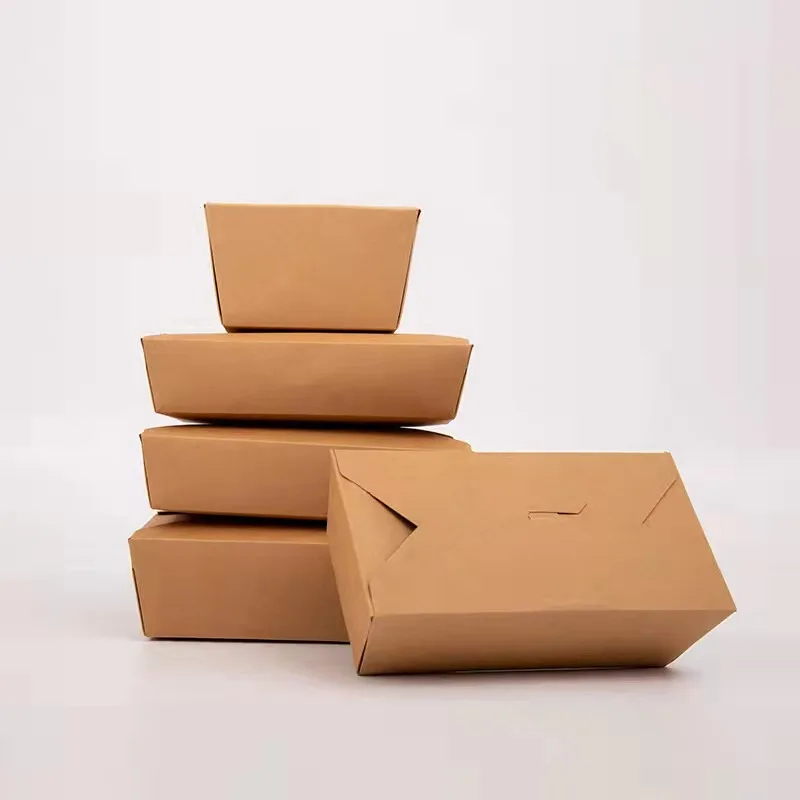 Rectangle Custom-Build Fold Take Away Packaging Lunch Paper Boxes For sandwich burger fast food wrap