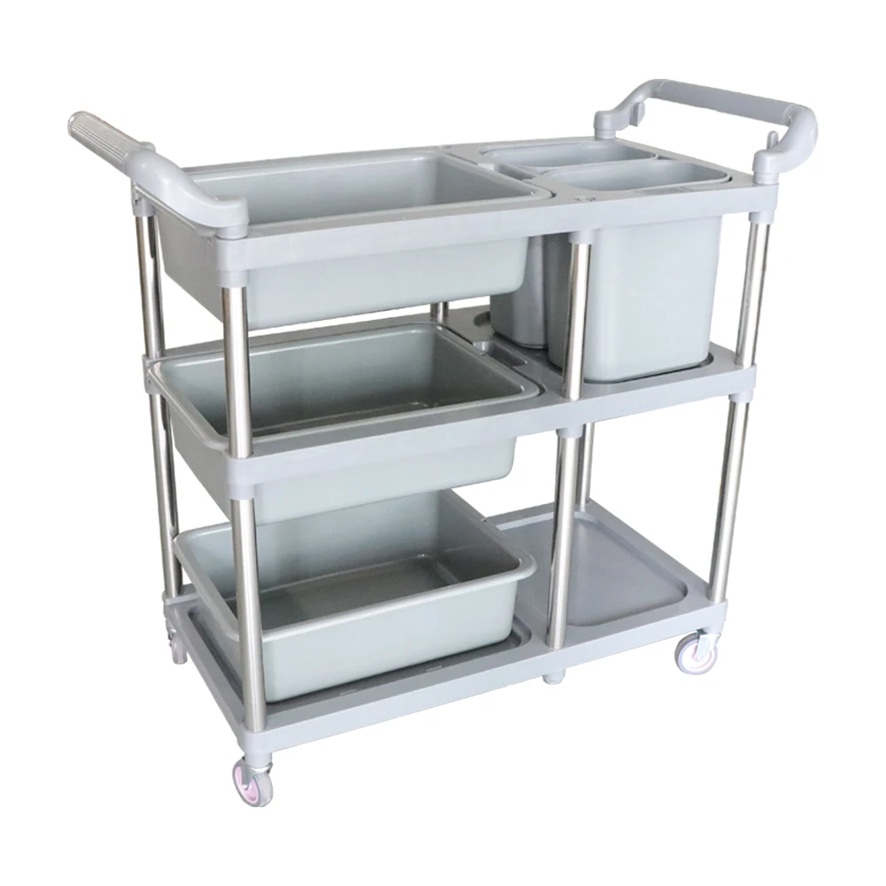 High quality plastic collection trolley used for waste cleaning/Factory outlet Plastic Catering Hotel Kitchen Restaurant Service