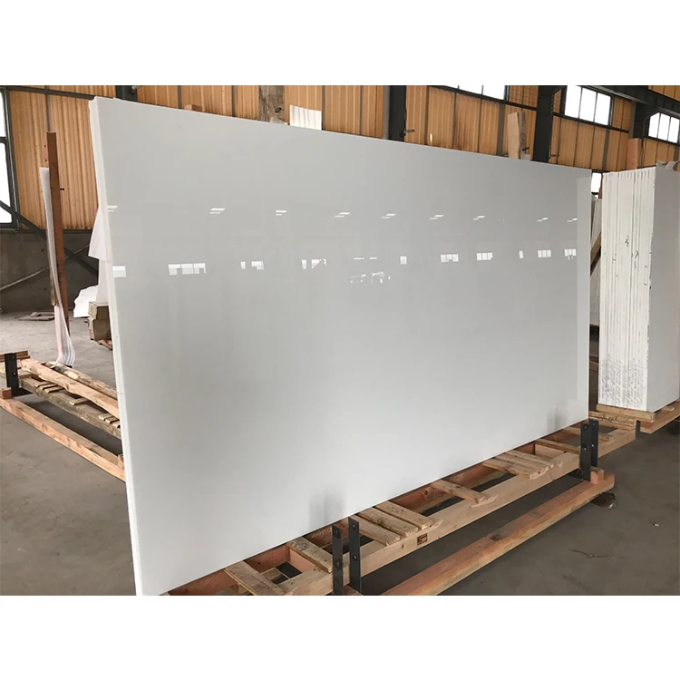 Manufacturer wholesale Artificial Glass Marble Pure White Nano Crystallized Marble slabs