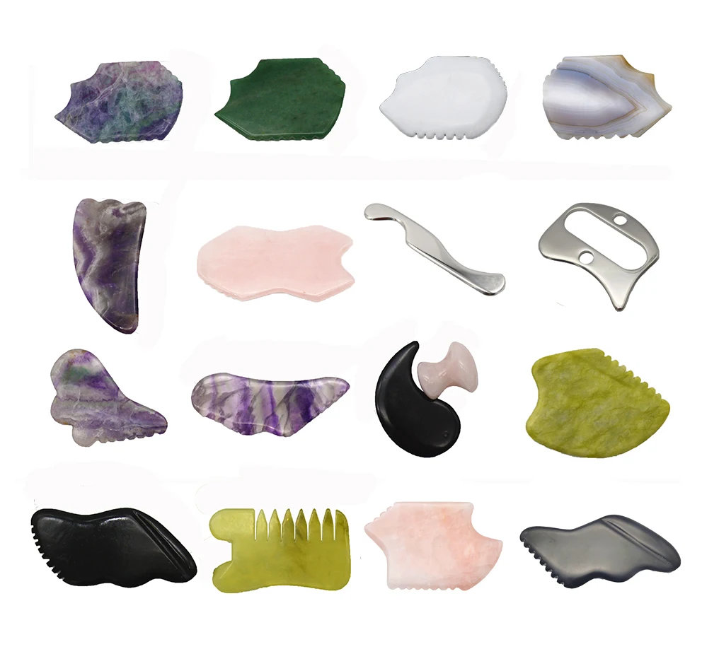 Hippocampal shape Clear Quartz  Facial Massage Scraping Guasha Tool White Turquoise Stone Guasha Tools for Remove Wrinkles