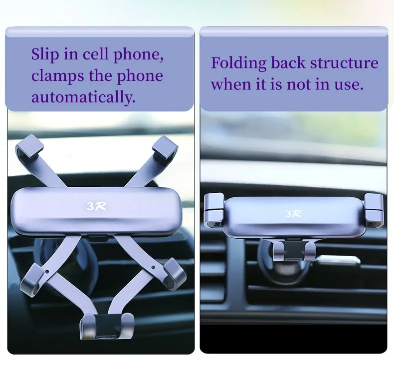 Hot Quality Aluminium Ac Air Vent Car Mount Bracket Phone Holder Convenient for Mobile Use