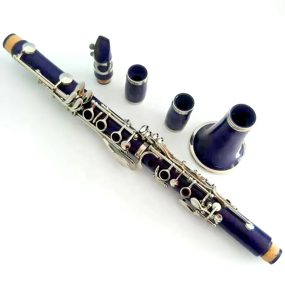 Quality White ABS clarinet Nickel Plated Bb17keys/ stage Musical Instruments