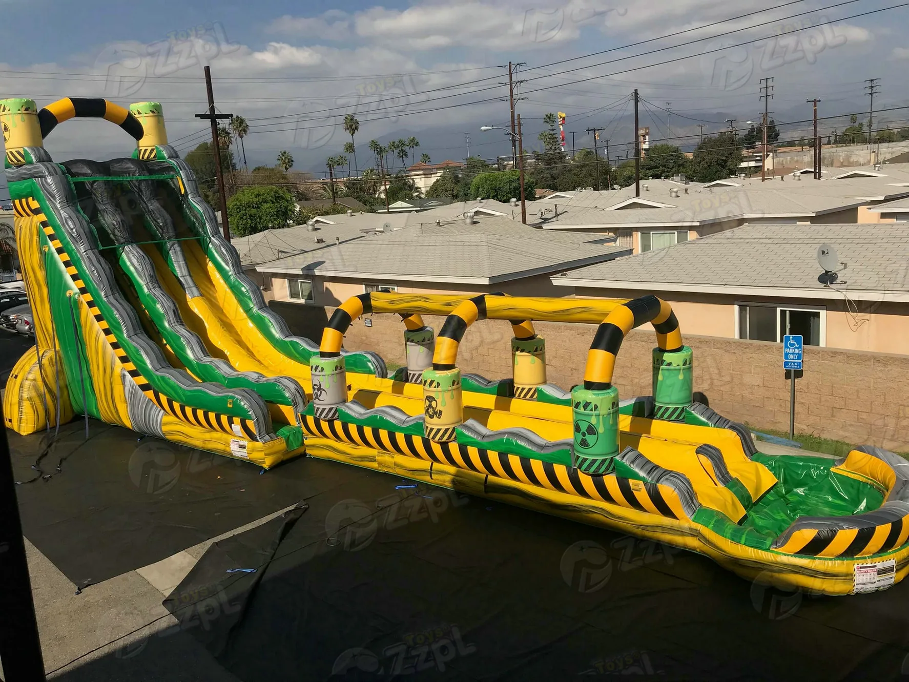 055Mm Tarpaulin Pvc Tarpauline Material Inflatable Slide 1000 Ft Slip N The City Street Water 0.55Mm Vinyl Dolphin With Ball Pit