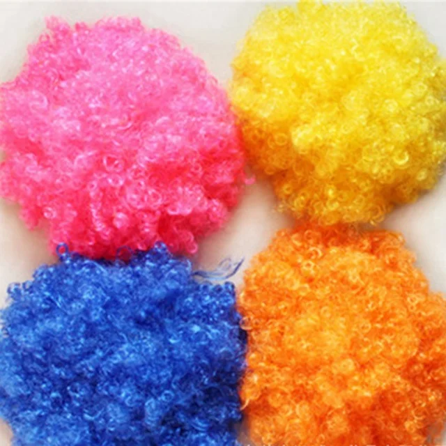 Лидер продаж от производителя, товары для Хэллоуина, красочные волосы, парики для фанатов, одежда, парики клоуна