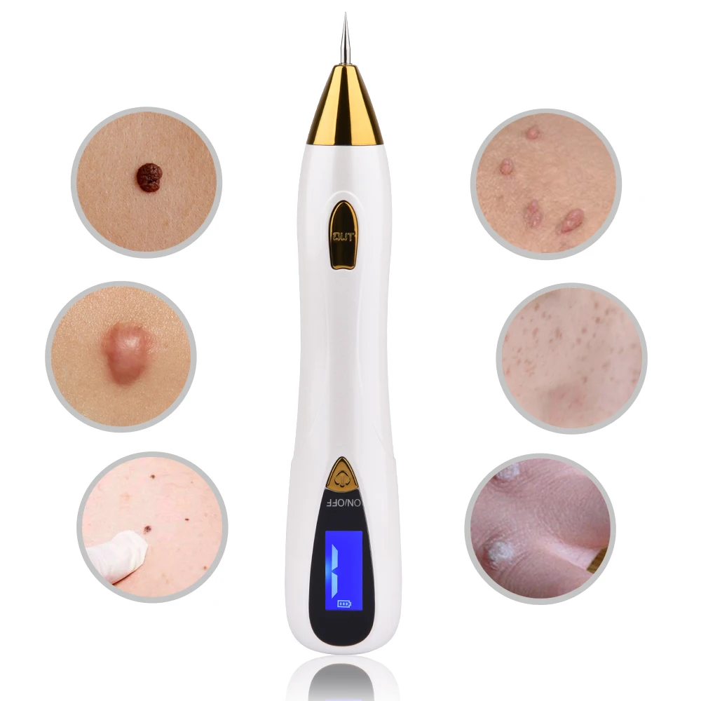 9-speed new sweep spot pen with light USB rechargeable LCD screen warts nevus facial beauty instrument mole removal pen