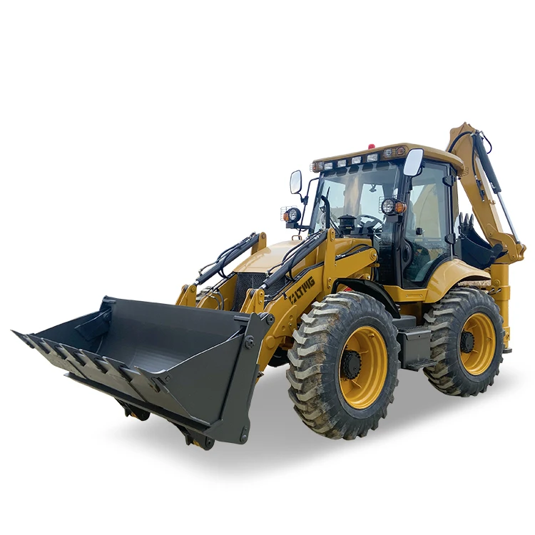 In stock Hydraulic Joystick Operation Articulated Backhoe Excavator Loader With CE