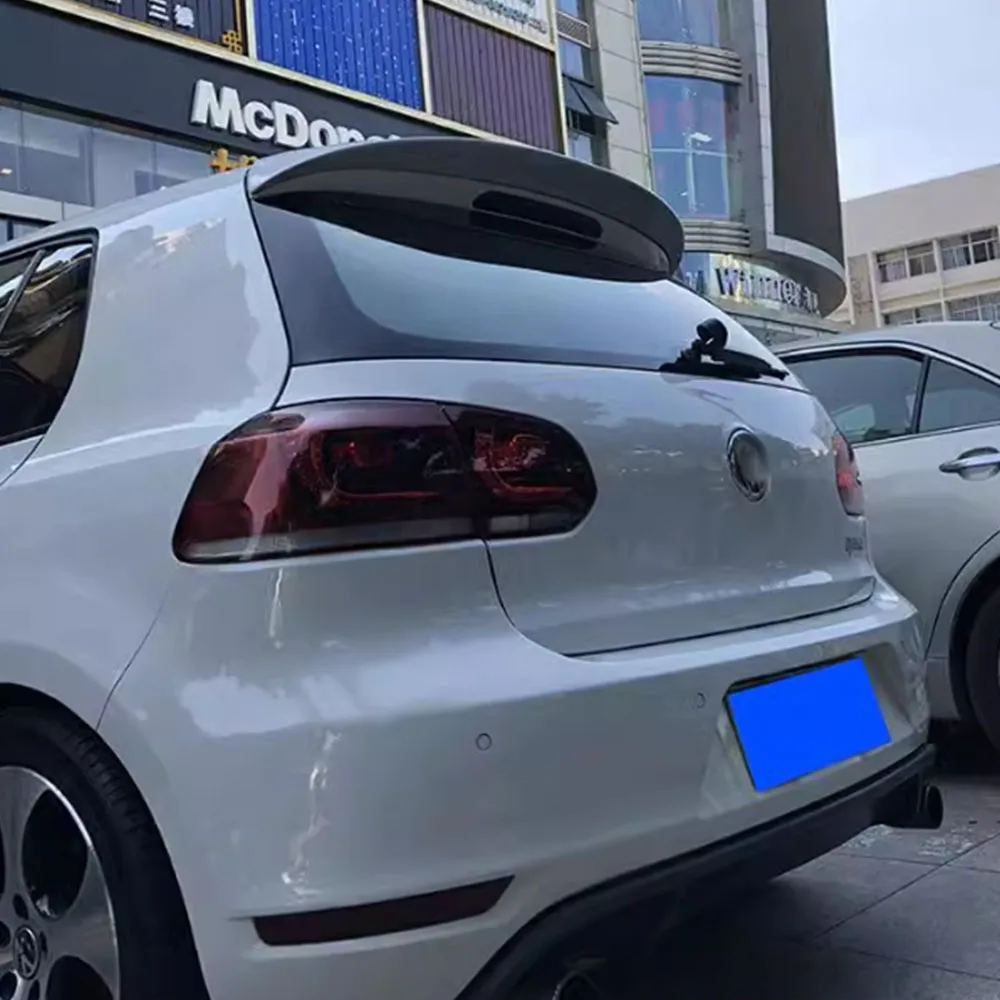 For Volkswagen Golf 6 ABT Style Rear Roof Trunk Wing Spoiler Lip MK6 Spoiler Carbon Black Unpainted Hot Selling