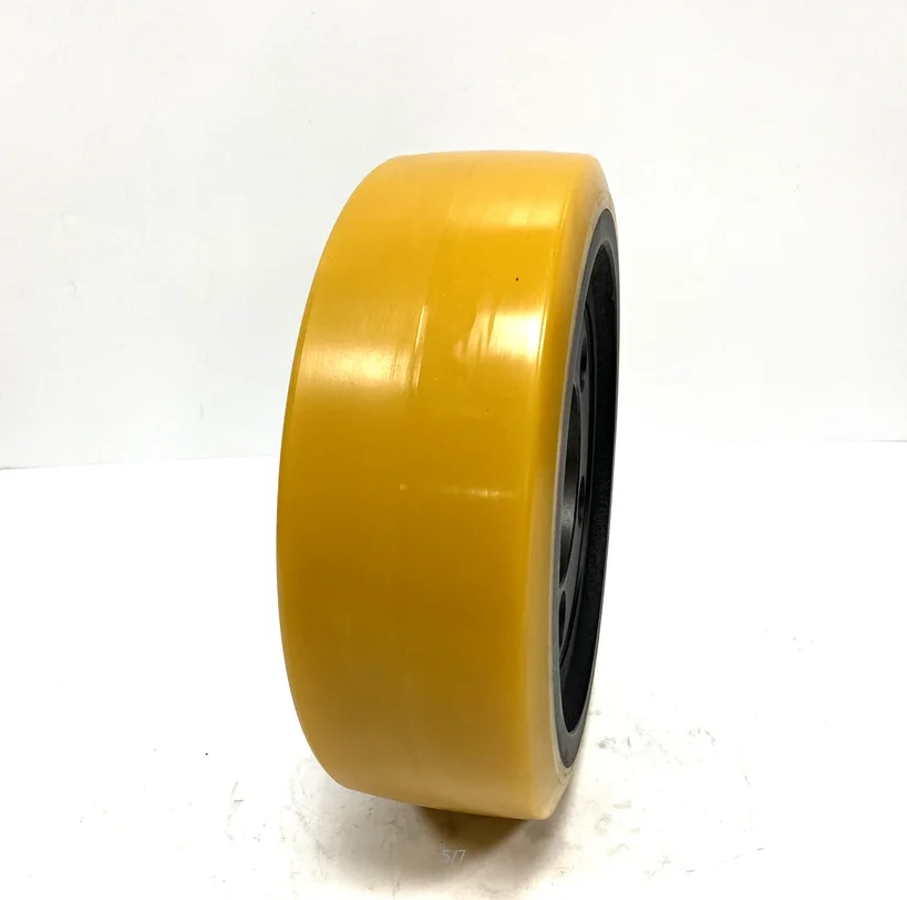 polyurethane (PU) hand pallet truck driving wheel solid tire with 5 holes
