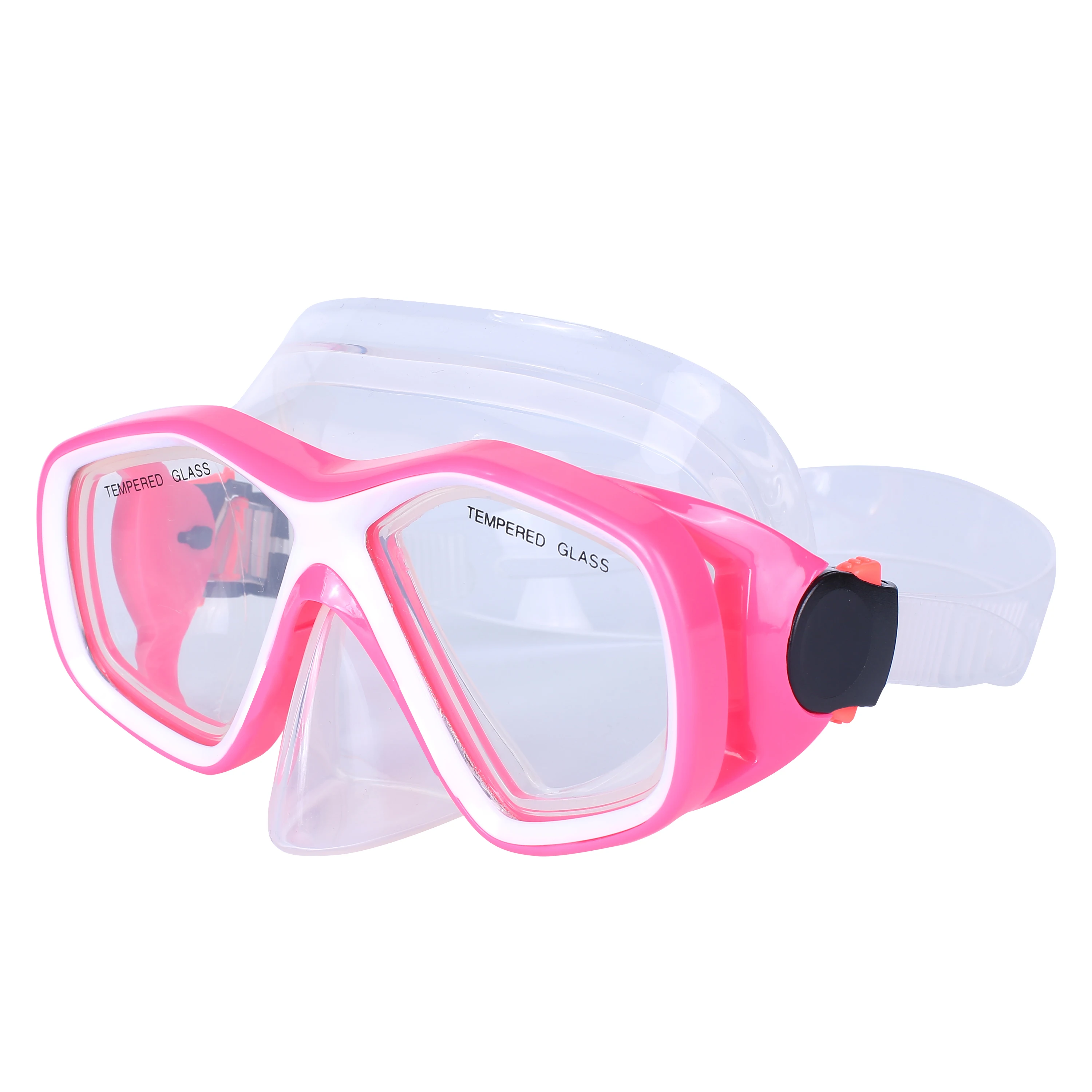 DEX Snorkel Set Tempered Glass Diving Mask Kids  double Lens silicone skirt and strap