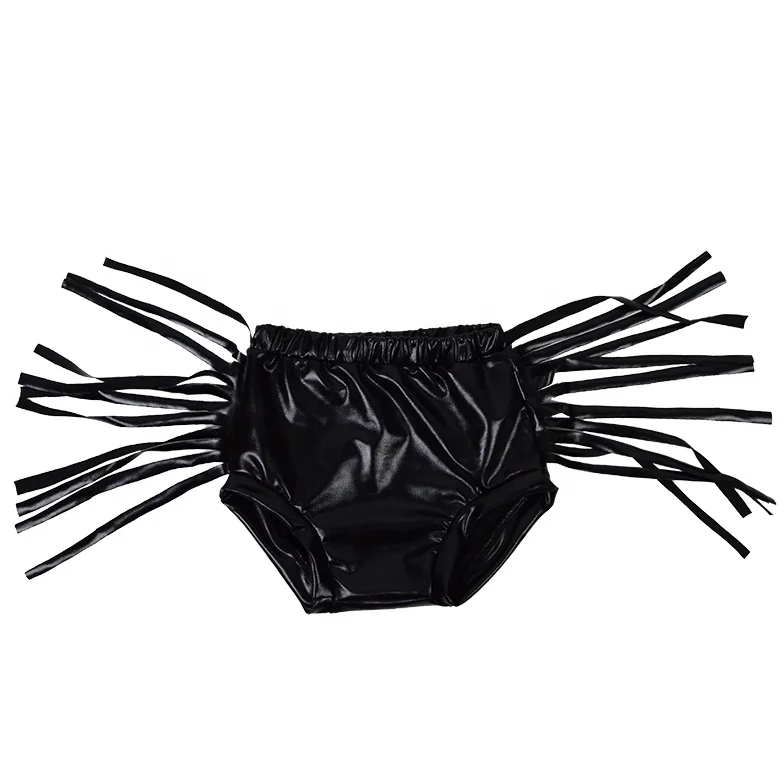 
customization pu leather baby girls fringe Bummies tollder kids boutique Bloomers Wholesale summer clothing 