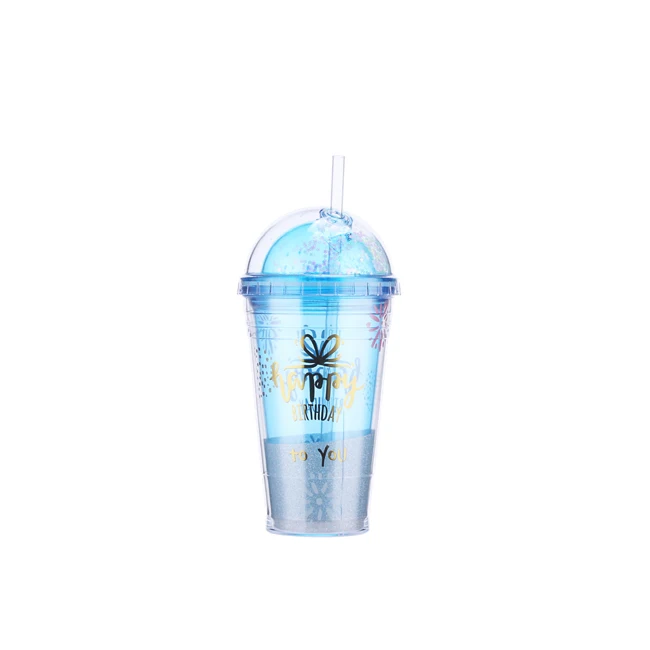 Custom Double Wall Plastic Tumbler with Removable Straw Classic Acrylic Tumbler with Lid and Straw 16oz Reusable Plastic Cup