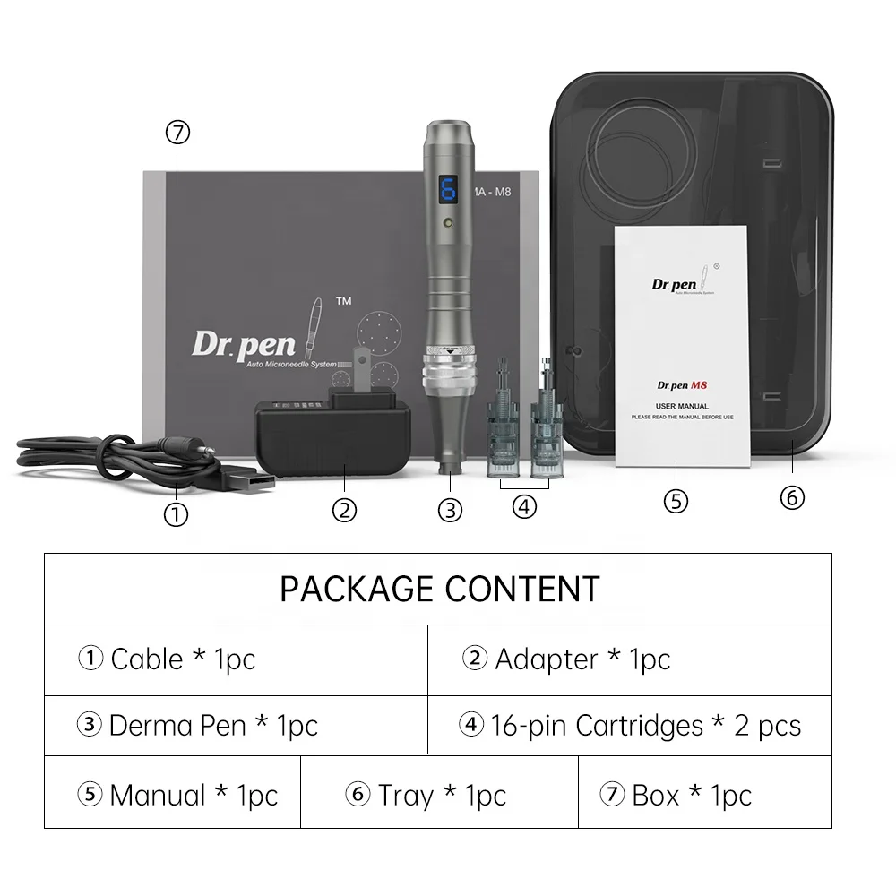  Dr.pen M8-W новая Функциональная электрическая ручка светодиодная для антивозрастной