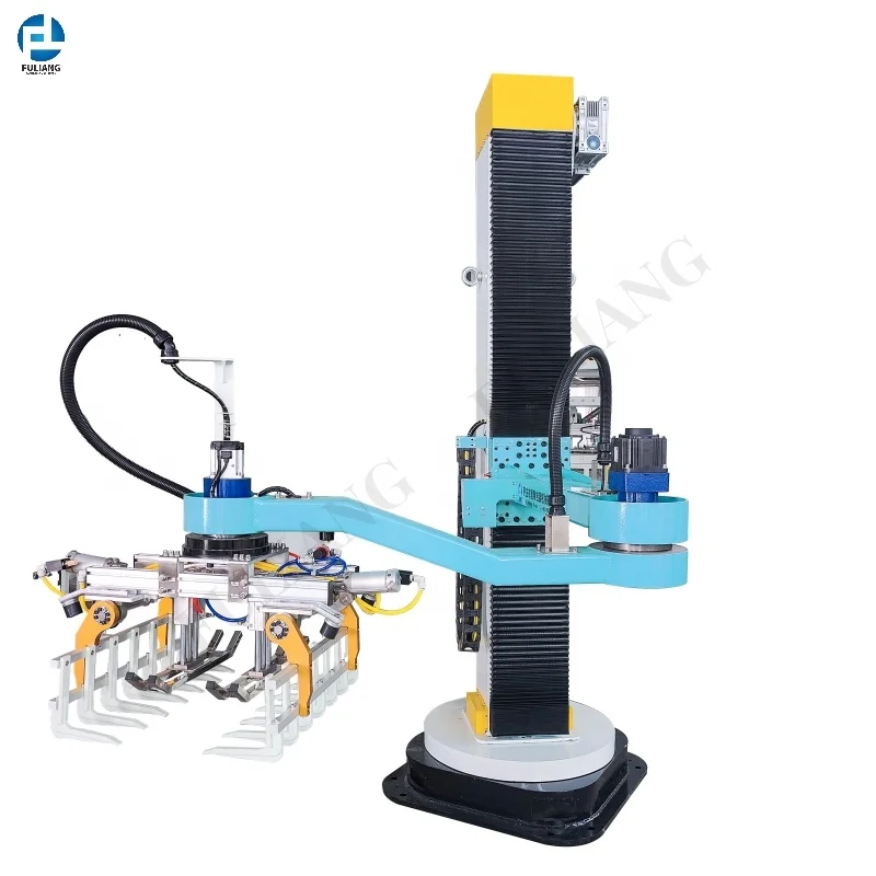 High Quality Fully Automatic Column Palletizing 25kg-50kg Woven Bags Pallet Plastic Pellets Feed Barrel Column Palletizer