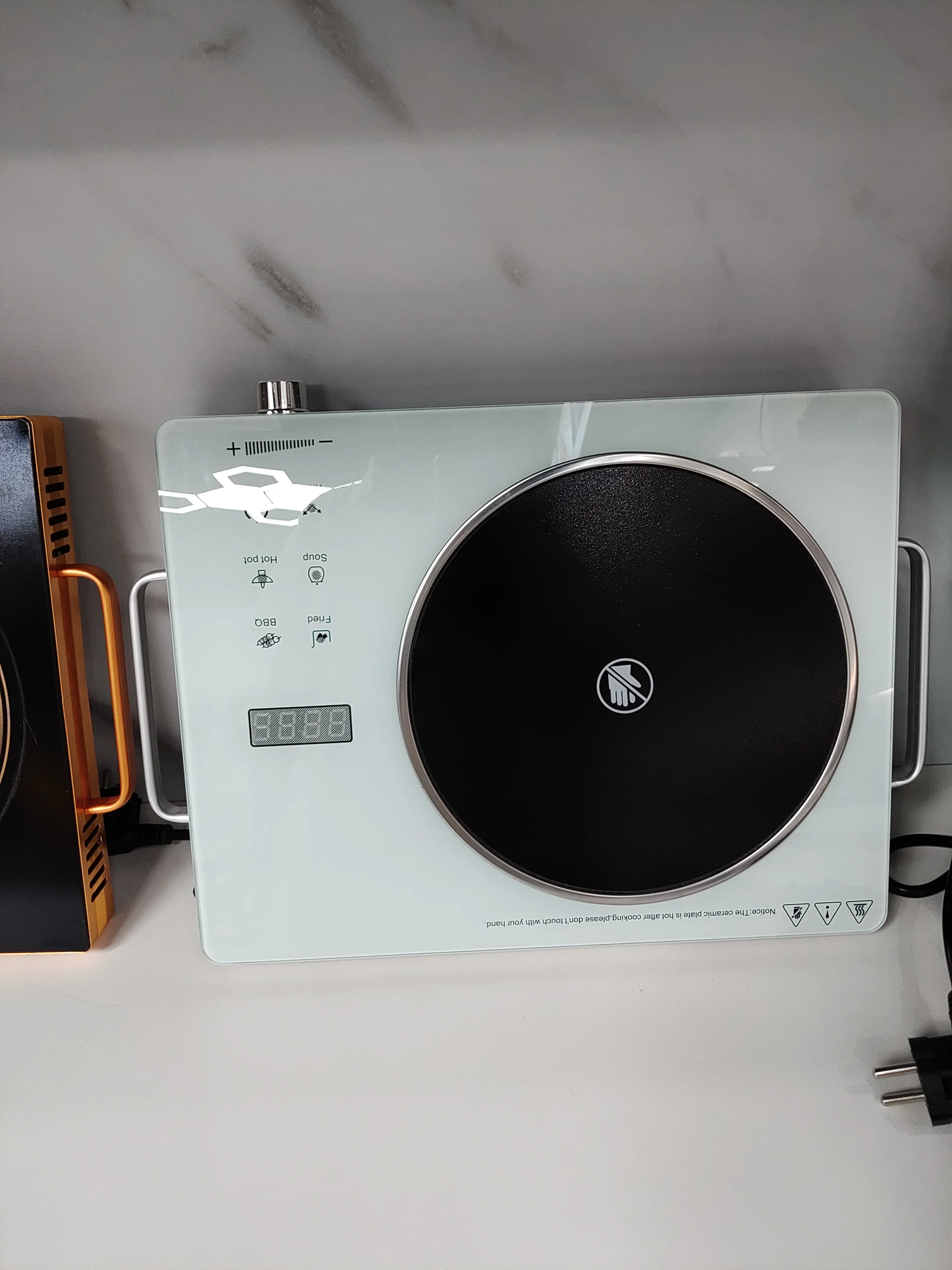 Electric Ceramic Cooker Hob Stove Unpolished Crystal Glass Tempering Glass Steel Ring Infrared Cooker