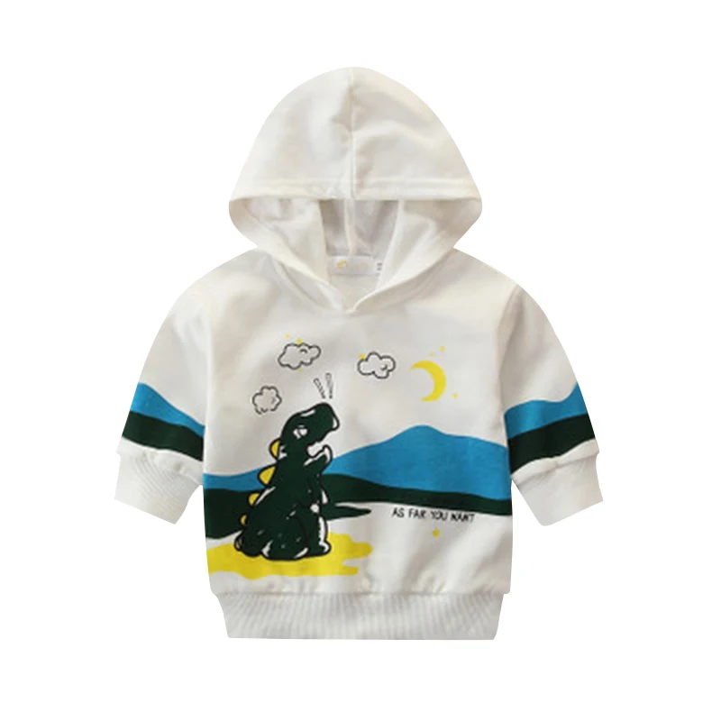 
High quality wholesale white hoodies baby boys hoodies cute printed kids hoodies 