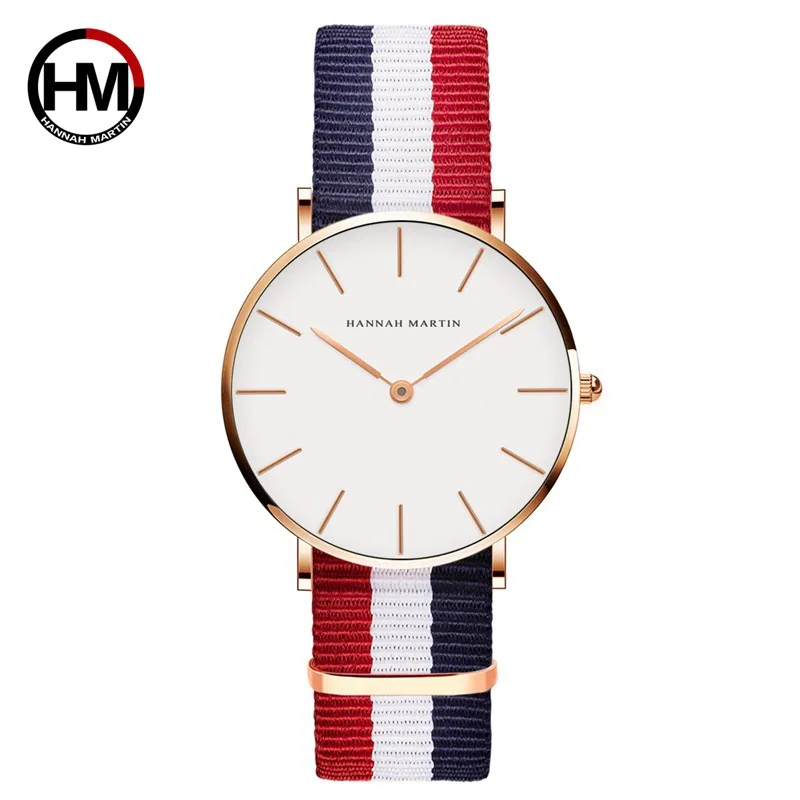 Hot Sale HM CB36 Brand Simple Design Waterproof Japan Movement 36mm Woman Minimalism Leather Watch for ladies