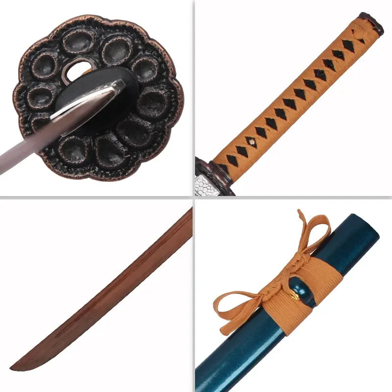 Factory Wholesale Kidults Anime Weapon Lapacho Samurai Rosewood Sword-Fall Training Toy Katana Swords for Cosplay Playing Boys
