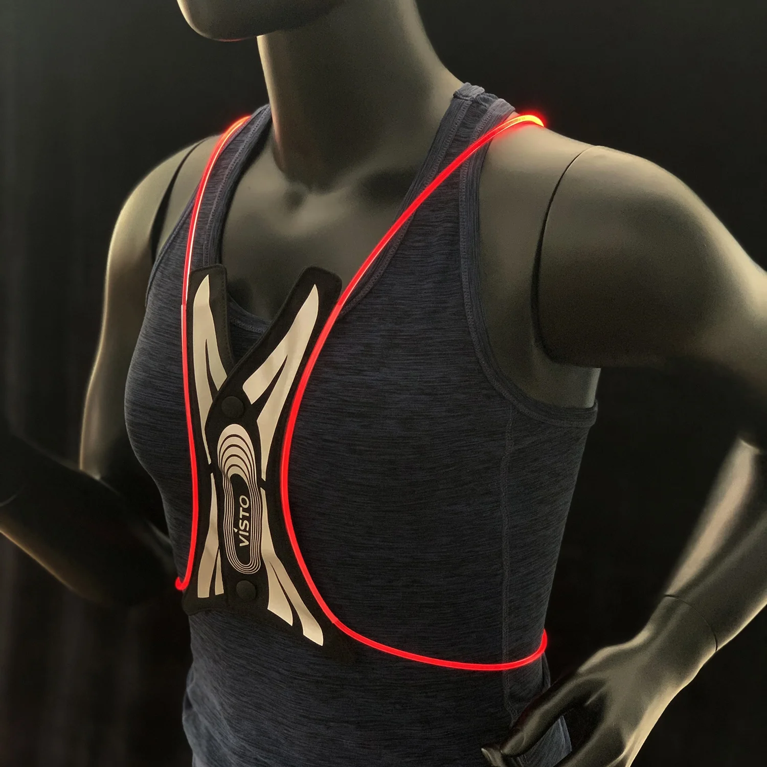 Super Bright 360 USB Rechargeable Flashing LED Running Vest for Road Safety