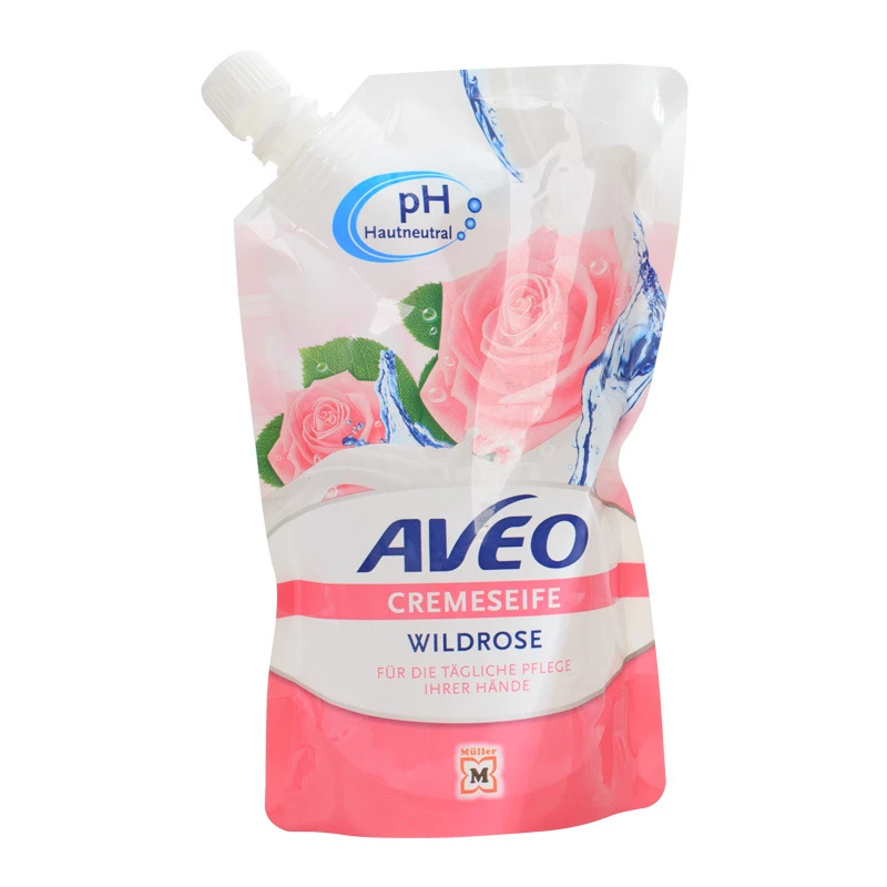 Liquid detergent bag Customized Free Design Foaming plastic laundry detergent bag spray pouch with nozzle