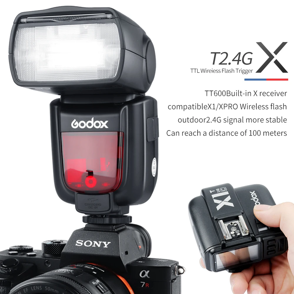 Godox TT600 2.4G Wireless GN60 Master/Slave Camera Flash Speedlite for Canon Nikon Sony Pentax Olympus Fuji Lumix