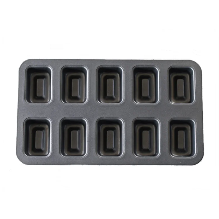 10-chamber non-stick rectangular carbon steel Brownies Pan Mold Baking utensils Baking tools