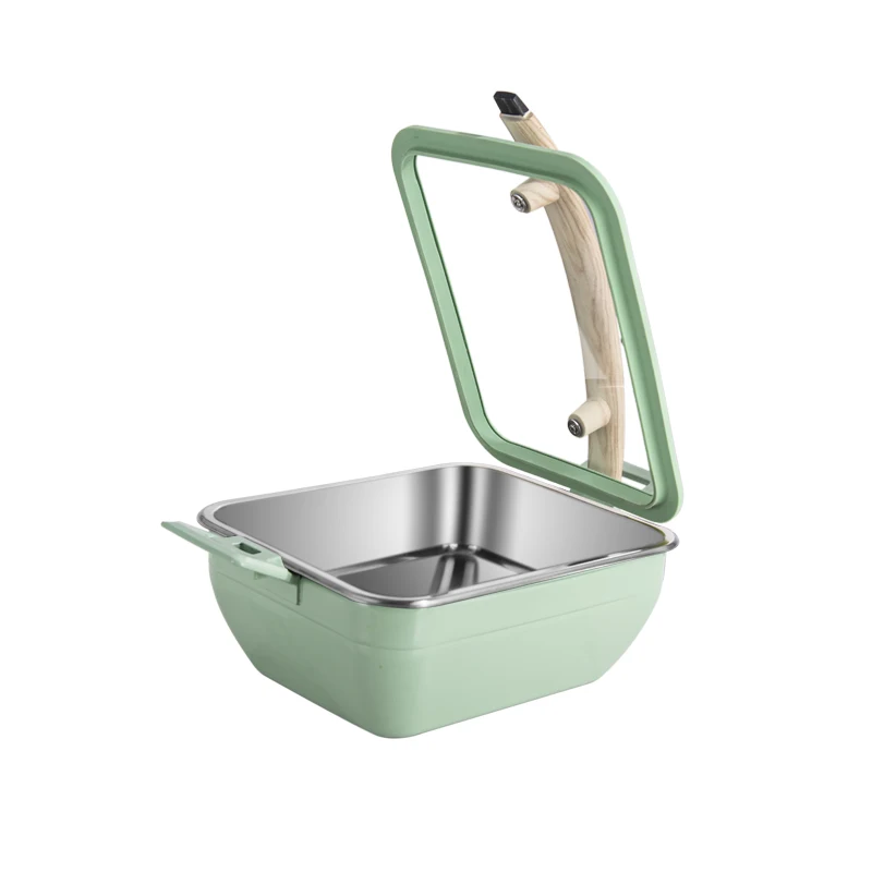 Commercial Stainless Steel Buffet Pot, Green Chafing Dish with Insertable Lid, Suitable for Hotel Buffets & Hotpot Dining