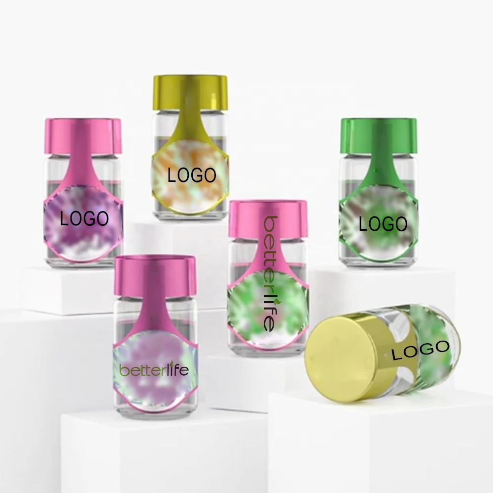 5 pack PRE cartridge packaging jar airtight storage glass bottle new sticker spot stock sealed jars with Child Resistant lid