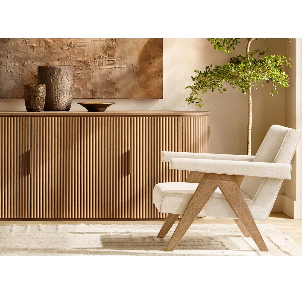 Sassanid OEM New Introducing French Art Deco-inspired Luxury Dining Room Byron Panel 4-door Media Console