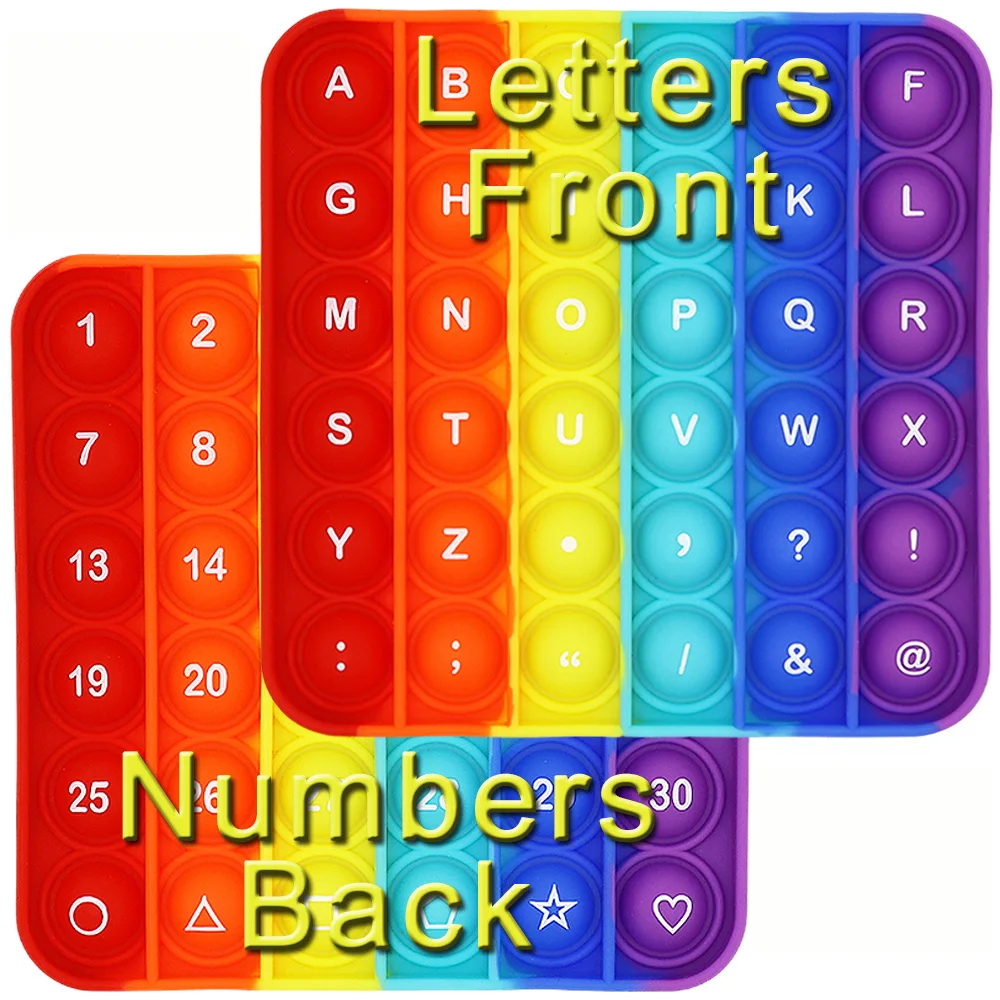 READY TO SHIP 12.5cm/4.9in Silicone Push Bubble Fidget Sensory Toys,  Numbers Alphabets Teaching Educational Pop Toys