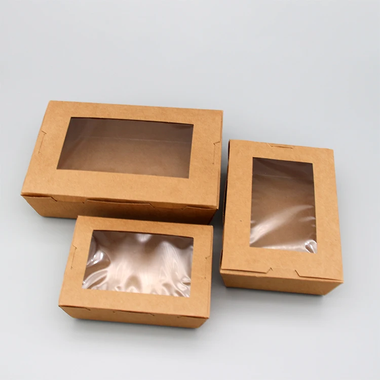 Christmas Cake Cookie Candy Box with Window Christmas Boxes Food Packaging Christmas Gift Paper Box Kraft Paper Disposable OEM