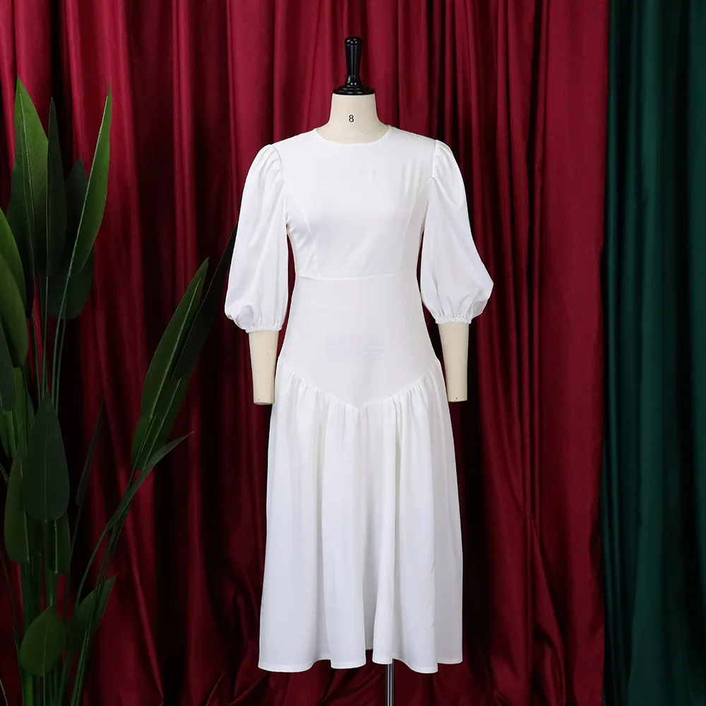 New pleated African plus-size fashion puffy sleeve trade dress