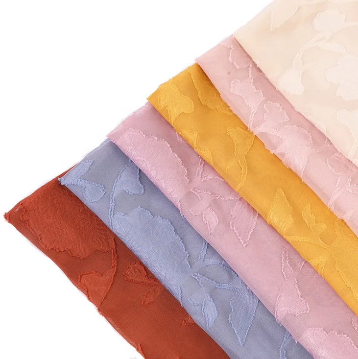 Fashion Design  Polyester Chiffon Fresh Cut Flower Chiffon Fabric for Lady Dress