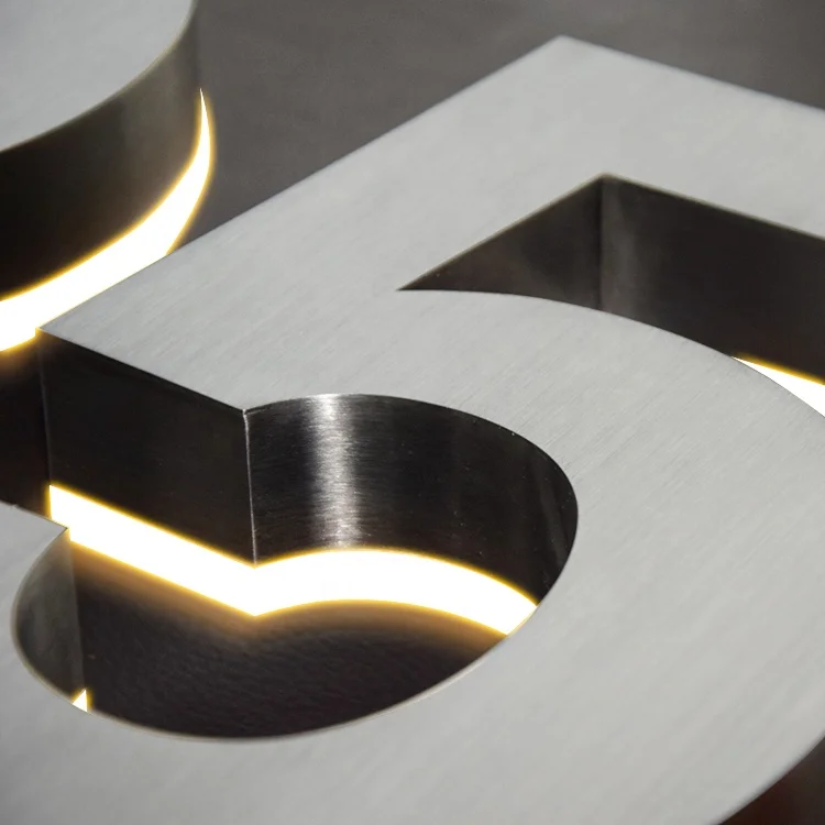Stainless Steel LED House Numbers Backlit Light Numbers for House